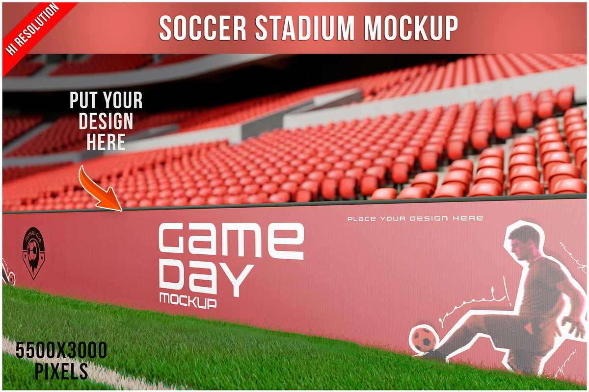 Stadium Advertising Mockup PSD, an Advertising Mockup by Bruno's Shop (Photo 1 of 4)