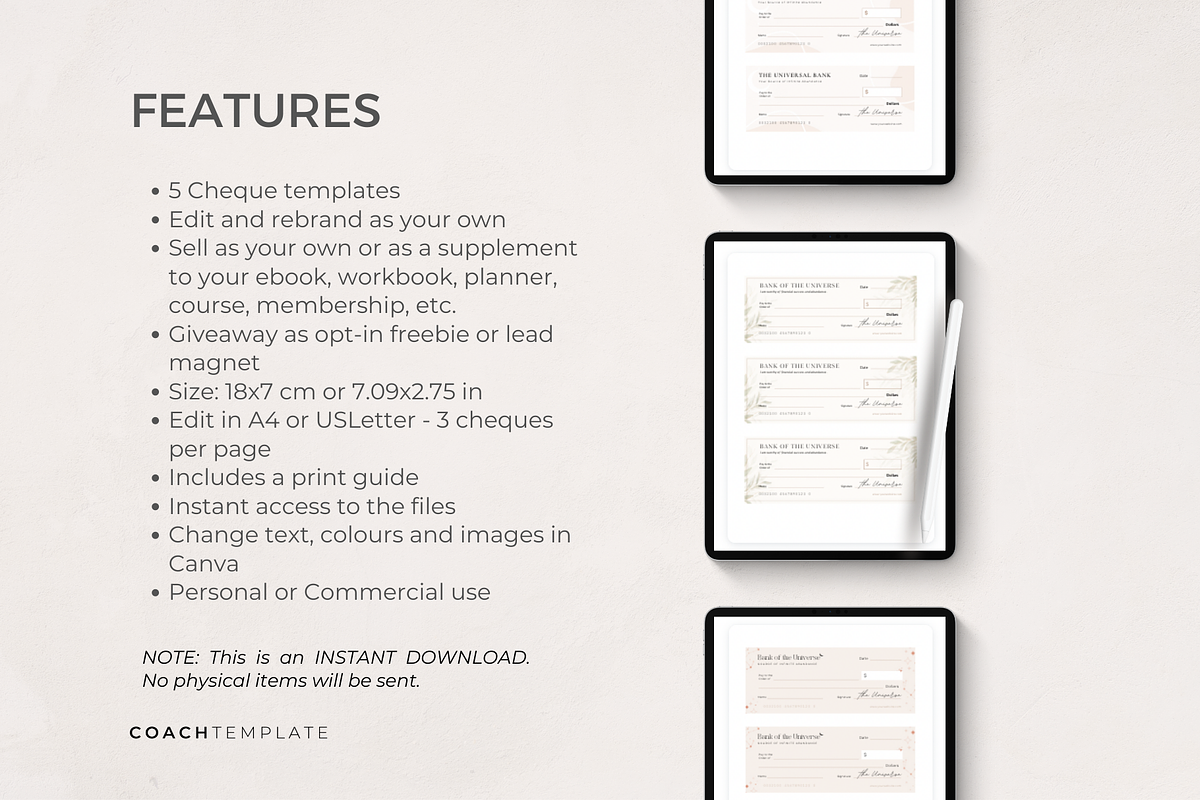Manifesting Money Check Template, a Card Template by COACHTEMPLATE (Photo 4 of 10)