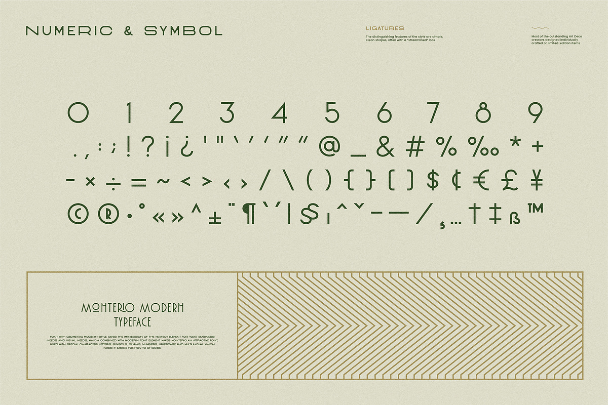 Monterio - Modern Art Deco Typeface, a Sans Serif Font by CCS Type (Photo 29 of 29)
