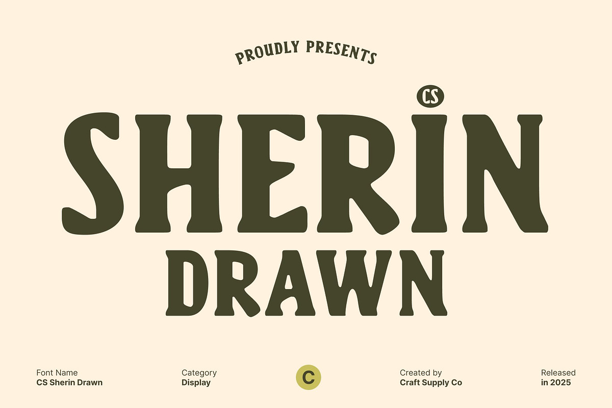CS Sherin Drawn, a Serif Font by Craft Supply Co. (Photo 1 of 8)