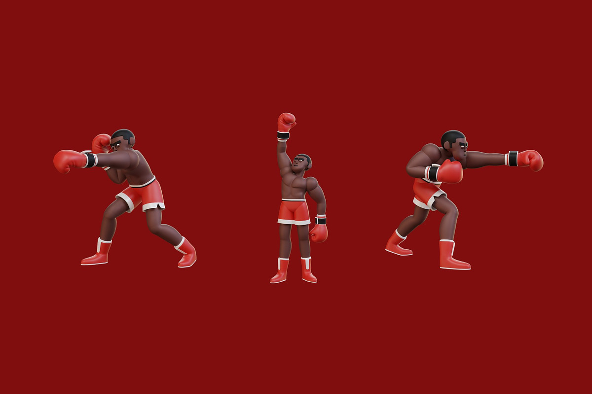 Boxing Character 3D Illustration, a Sport Illustration by graphicook