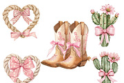 Watercolor Coquette Cowgirl Clipart, a Decorative Illustration by Design Scotch (Thumbnail 4 of 8)