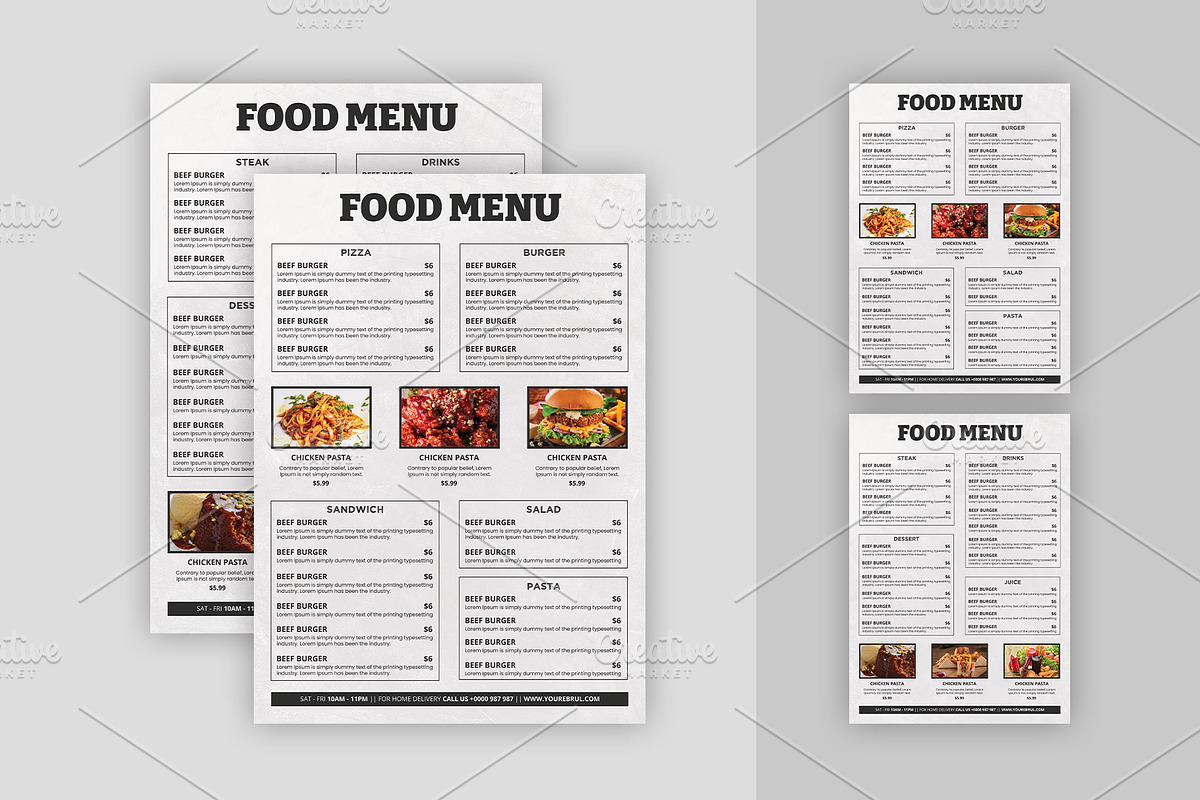 Restaurant Menu Template, a Flyer Template by Stock_Design (Photo 1 of 2)