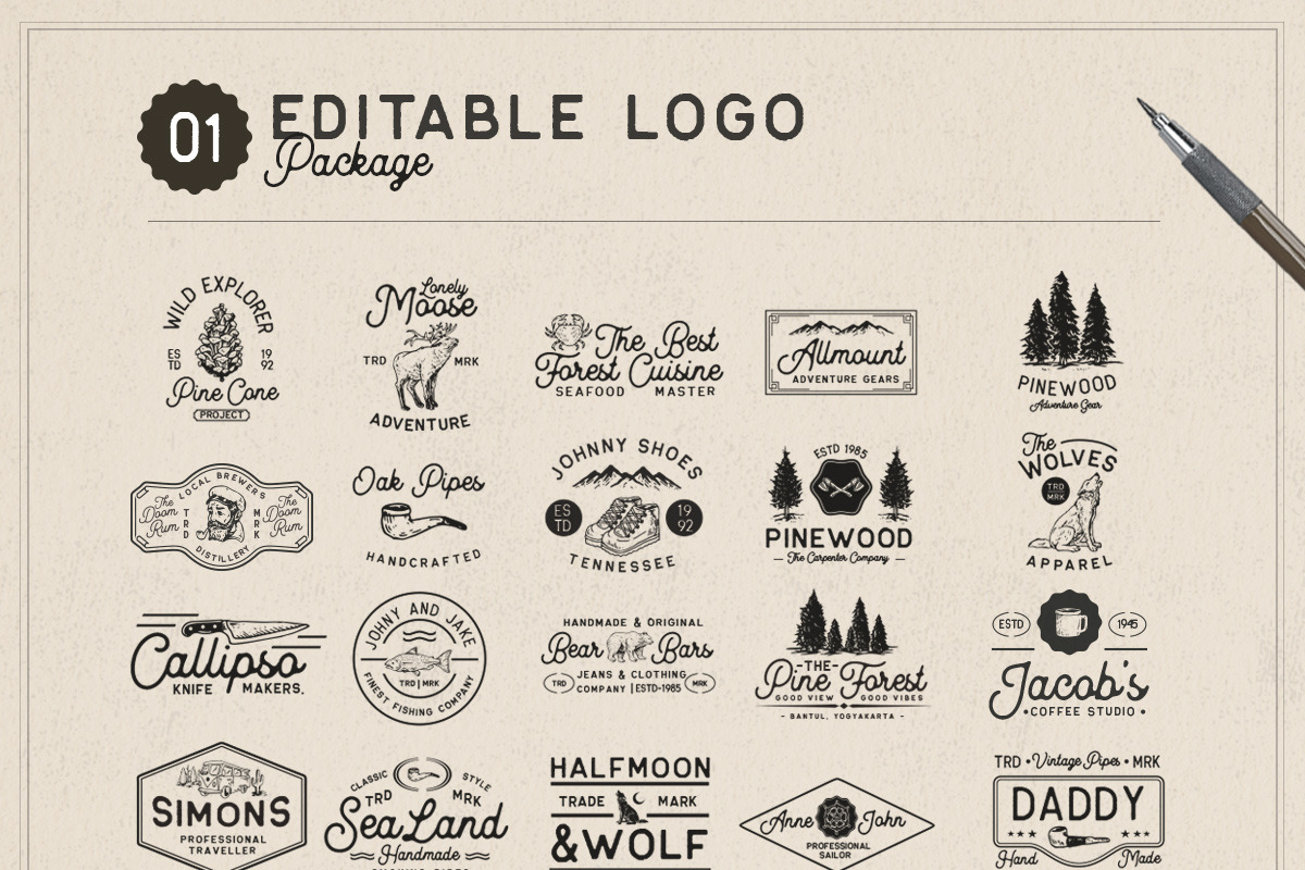 OUTDOOR Logo Creator (Bonus 2 Fonts), a Branding & Logo Template by Letterhend Studio (Photo 5 of 8)