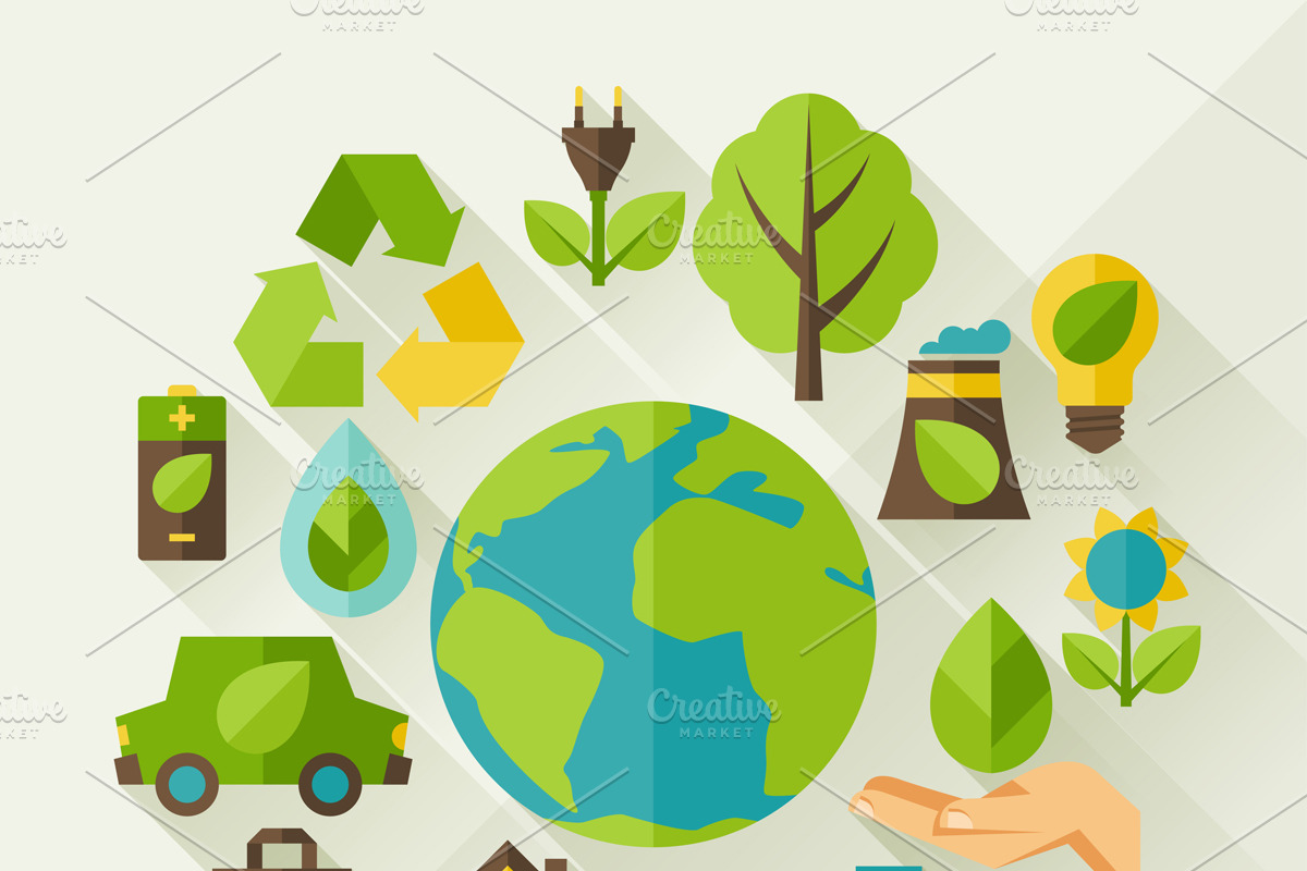 Ecology set of environment icons. preview 2