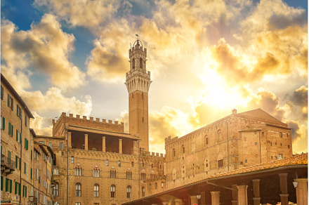 Mangia Tower in Siena Italy, an Architecture Photo by sborisov