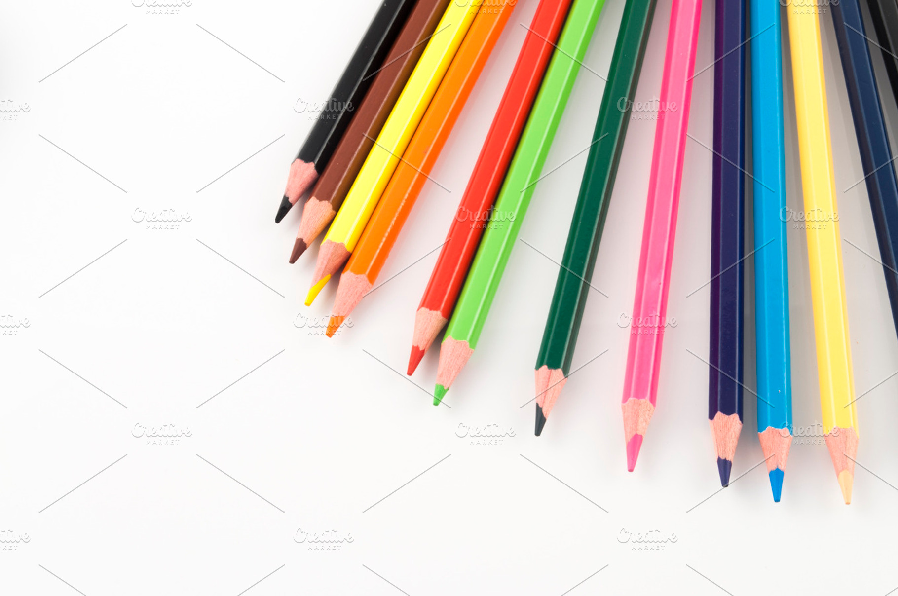 Colored Pencils Isolated On White