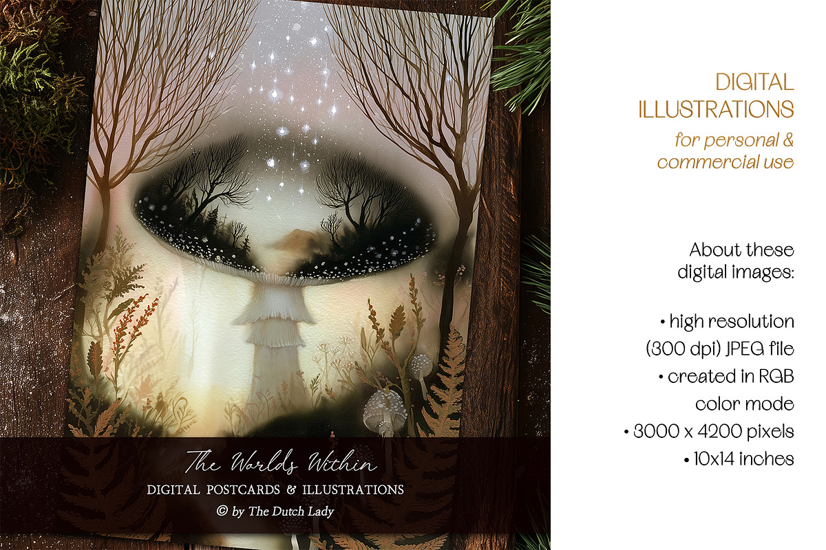 The Worlds Within Magical Postcards, a Decorative Illustration by The Dutch Lady Designs (Photo 3 of 7)
