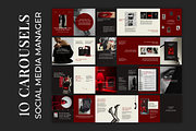 Carousels for Social Media Managers, a Social Media Template by Meraki Templates (Thumbnail 1 of 10)