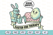 Funny Easter Bunny Egg Therapy SVG, a Seasonal Illustration by Ghagra (Thumbnail 1 of 7)