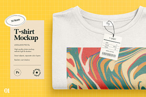Folded T-Shirt PSD Mockup