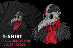 t-shirt plague doctor illustration