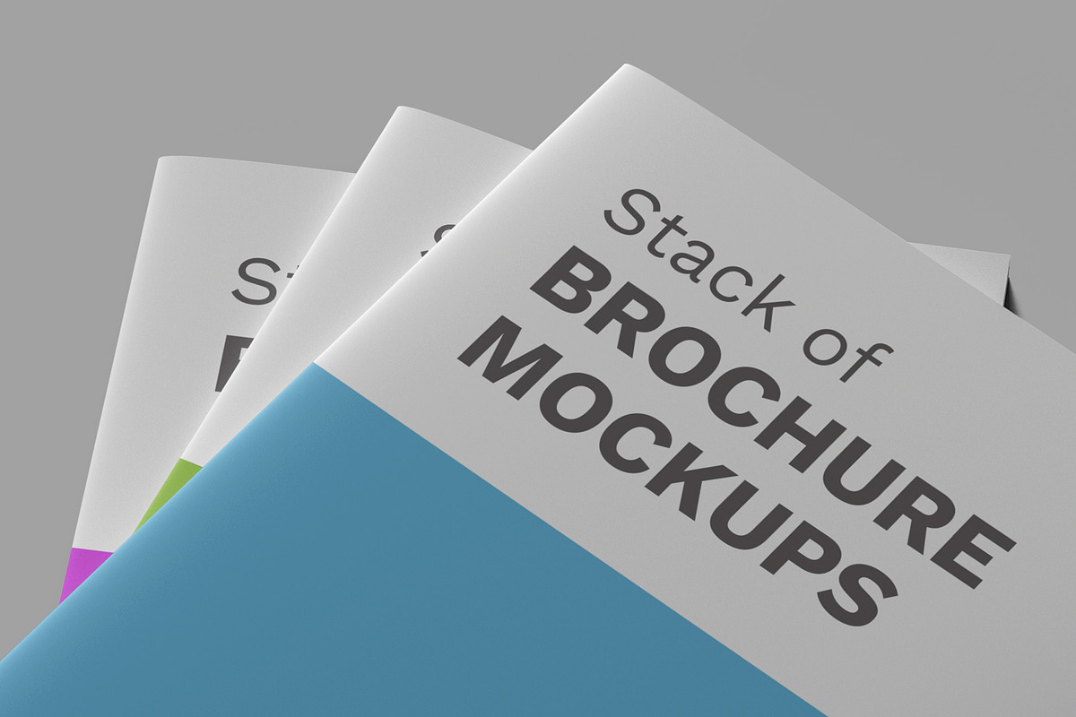 Stacked Brochure Mockup Kit 11 Views, a Books & Magazine Mockup by Illusiongraphic (Photo 25 of 28)