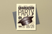 Beige Graduation Party Invitation, a Card Template by graphicook (Thumbnail 3 of 3)