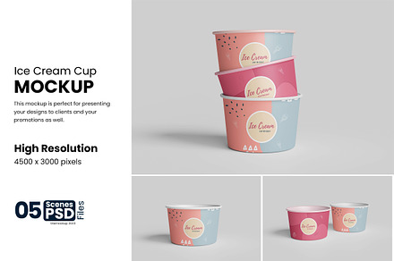 Ice Cream Cup Mockup, a Cups & Container Mockup by bimockup