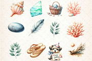 Summer Coastal Serenity Clipart, an Illustration by Rose Art (Thumbnail 2 of 4)