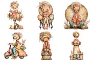 Whimsical Easter Old Lady Clipart, a Graphic by CitraGraphics (Thumbnail 4 of 4)