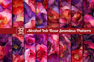 Alcohol Ink Rose Seamless Pattern, a Texture Graphic by Dream Creation