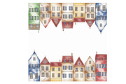 Cute watercolor houses frames, a Background Graphic by SketchArtStudio (Thumbnail 3 of 4)