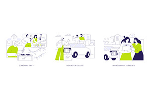 Leaving to campus isolated cartoon, an Education Illustration by Visual Generation