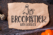 Broomstick Halloween Font & Doodles, a Symbol Font by CraftyLittleNodes (Thumbnail 1 of 5)