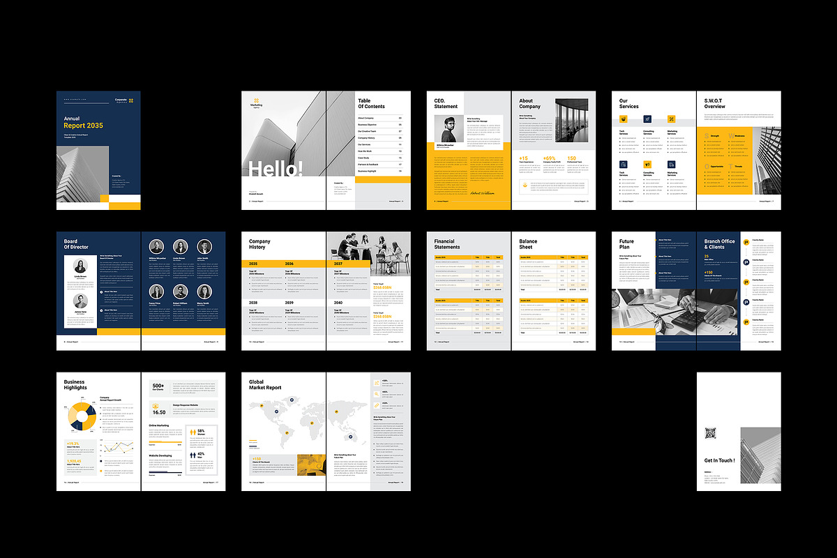 Annual Report Brochure Template, a Brochure Template by Spark_Creative (Photo 9 of 9)