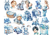 Baby Boy Clipart Bundle, a Person Illustration by GlamArtZhanna (Thumbnail 2 of 5)
