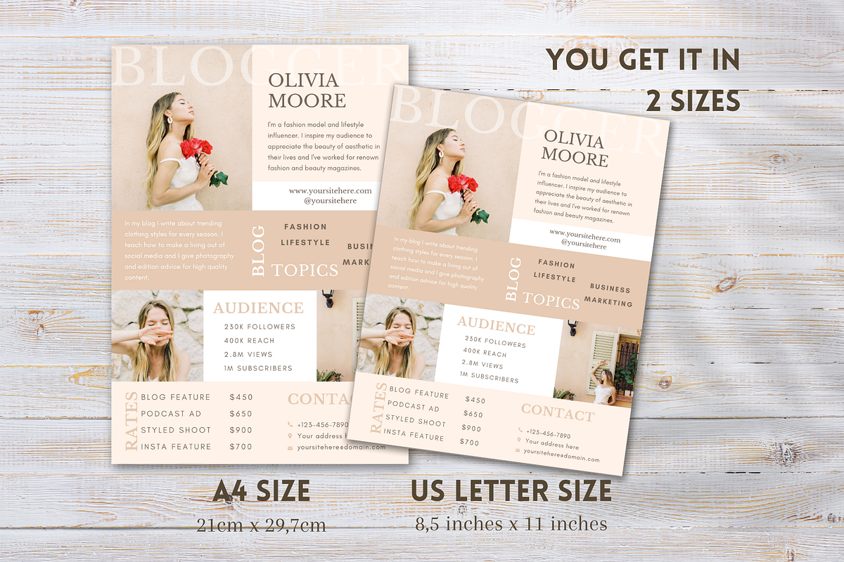 Blogger Creative Media Press Kit, a Resume Template by Golden Horizons Studio (Photo 5 of 11)