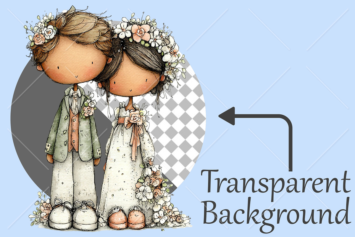 Watercolor Couple Clipart Bundle, a Seasonal Illustration by Canvas Craft (Photo 2 of 10)