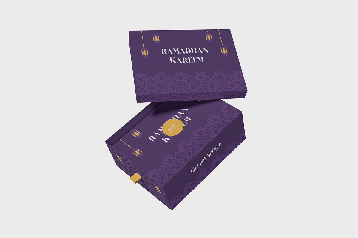 Gift Box Ramadan Mockup, a Packaging Mockup by Cekal_std (Photo 2 of 4)