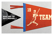 Screen-Printed Felt Pennant Creator, a Product Mockup by Chris Weibring (Thumbnail 11 of 13)