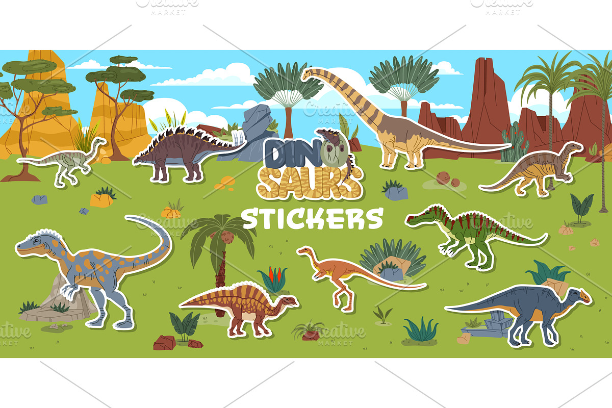 Prehistoric era dinosaur characters, an Animal Illustration by Buch&Bee