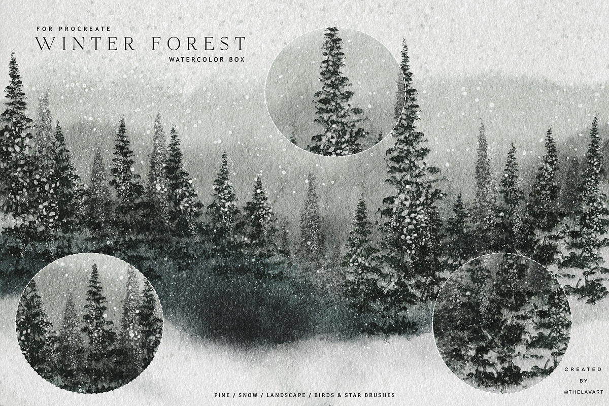 Winter Forest Box for Procreate, a Brush Add-On by Liquid Amethyst Art (Photo 12 of 13)