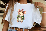 Christmas Mouse Clipart, an Illustration by CrexoraLab (Thumbnail 3 of 5)