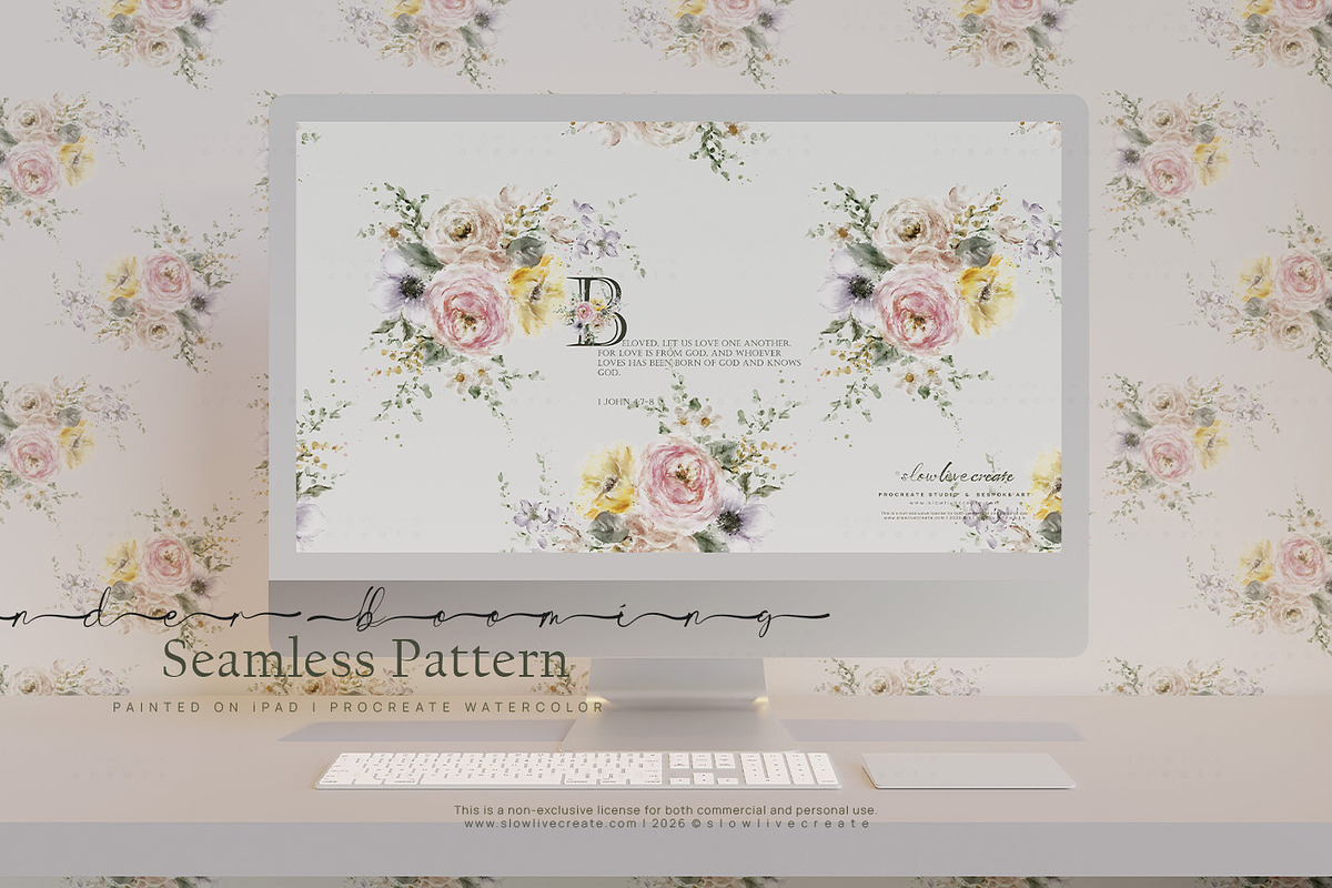 Bloom | Wedding Watercolor Florals, a Stationery Template by slowlivecreate (Photo 2 of 7)