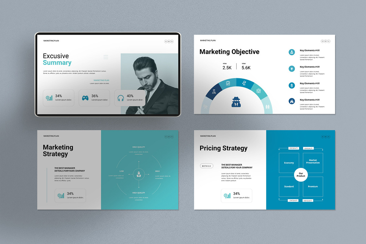 Marketing Plan Presentation Template, a Presentation Template by Dream-Lab (Photo 3 of 7)