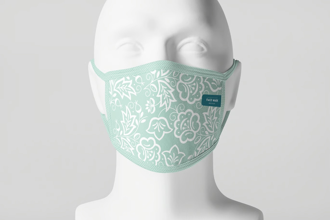Front Face Mask Mannequin Mockup