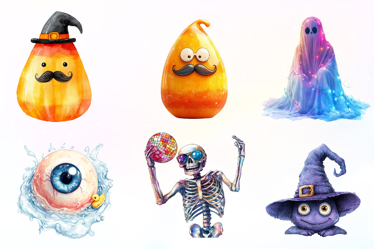 Funny Halloween Clipart, an Illustration by CreationArt (Photo 3 of 9)