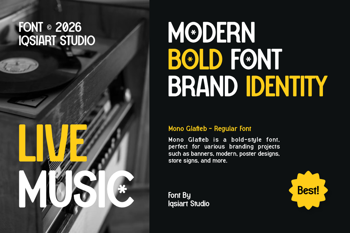 Mono Glafteb - Modern Brand Font, a Sans Serif Font by Iqsiart Studio (Photo 3 of 14)