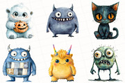 Halloween Monsters Clipart, an Illustration by OK Design (Thumbnail 5 of 5)