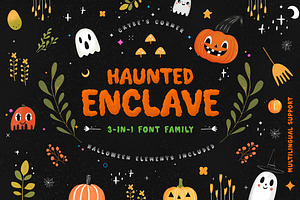 HAUNTED ENCLAVE | Halloween Fonts, a Sans Serif Font by Ckybe's Corner
