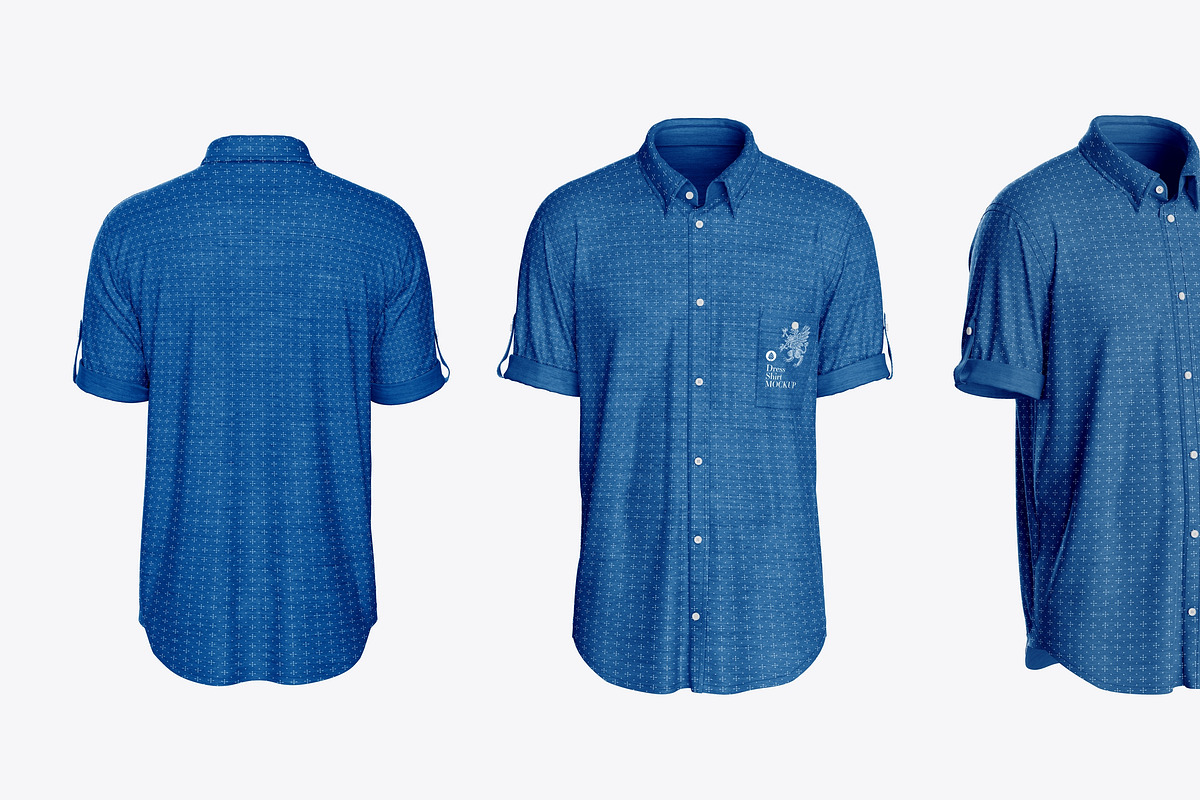Short Sleeve Button-Up Shirt Mockup, a Product Mockup by OneVectorStock (Photo 2 of 3)