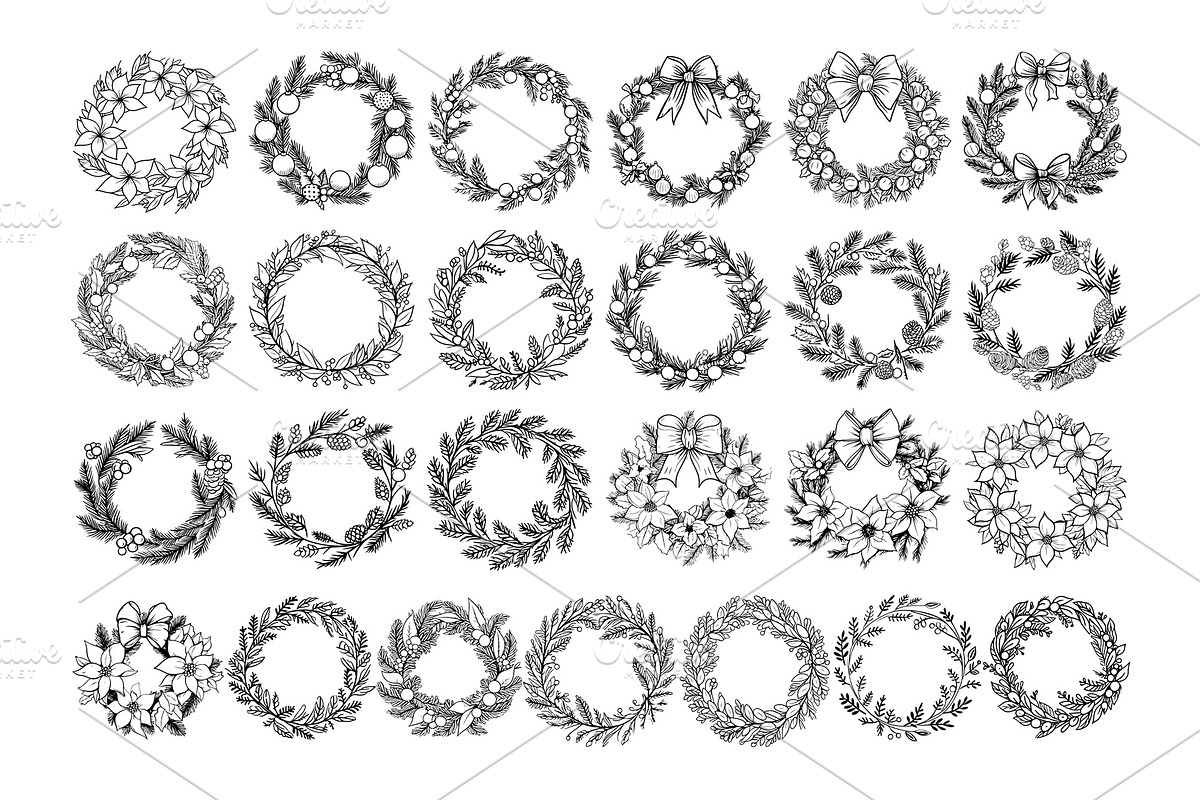 50 Christmas Wreath Procreate Stamps, a Brush Add-On by Procreate Sale (Photo 3 of 5)