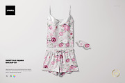 Short Silk Pajama Mockup Set, a Mask Mockup by creatsy5 (Thumbnail 1 of 12)