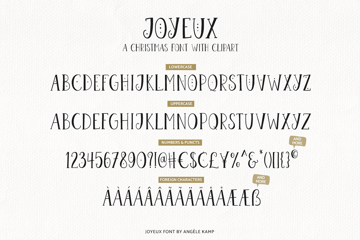 Joyeux Christmas font & clipart preview 8