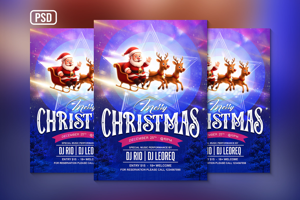 Christmas Party Poster, a Poster Template by Black Spade Design (Photo 1 of 2)