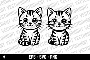 cute, friendly tabby cat, an Animal Illustration by Vectorhight (Thumbnail 2 of 5)
