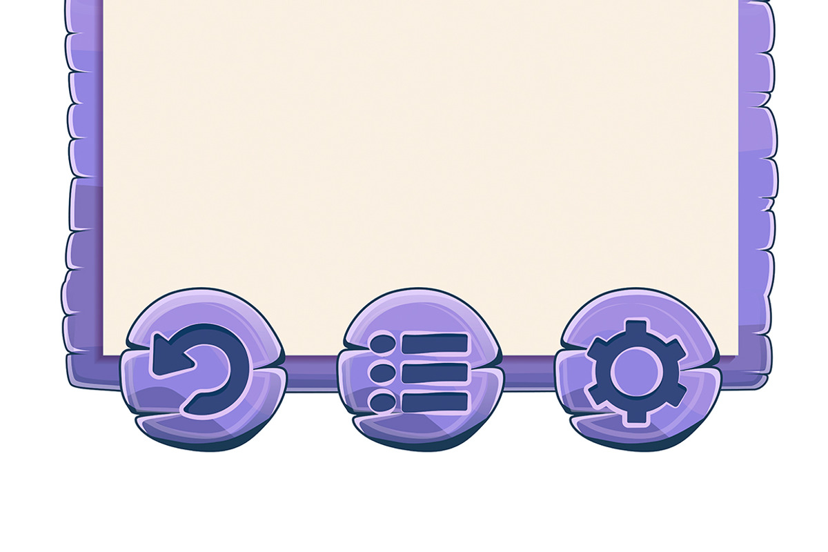 Vector game window with buttons., a Templates & Theme by julia_musdotter