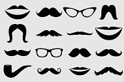 Mustache & Lips Vectors and Clipart, an Illustration by PinkPueblo (Thumbnail 1 of 3)