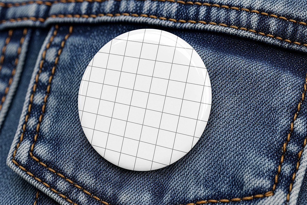 Pin Badge on Denim Mockup, a Merchandise Mockup by Nathatype (Photo 9 of 9)